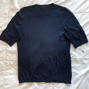 Silk/cashmere blend short sleeve sweater